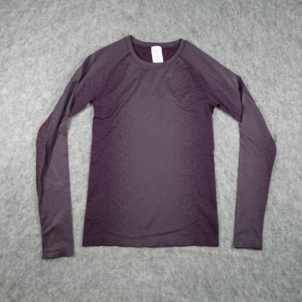 Athleta Top Women Extra Small Purple Momentum Seamless Long Sleeve Thumbholes